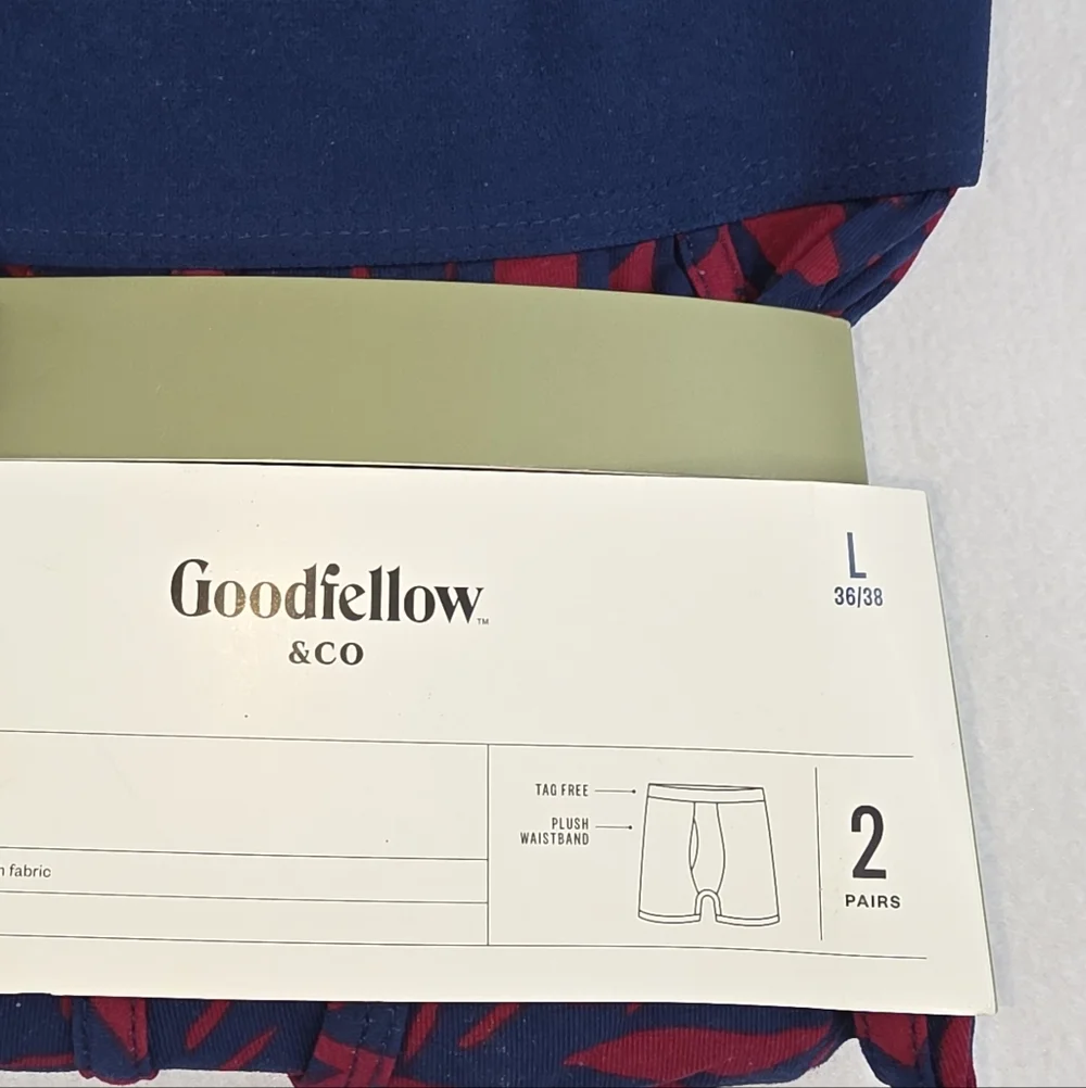 Goodfellow & Co Men's 2pk Boxer Briefs Ref Navy Print Large NEW R-0255